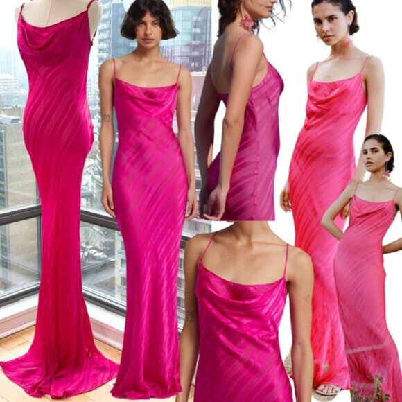 🆕 RAT & BOA 🧿 NWOT Cerise Maxi Dress, Pink, Sz L - US 8 - Picture 1 of 15